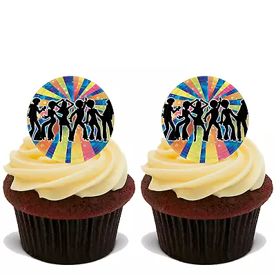 15x DISCO Premium Edible Stand Up Rice Wafer Cake Toppers D1 BIRTHDAY 70s FEVER • £6.87