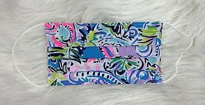 Lilly Pulitzer Blue Abstract Floral Print Adult Reusable Fabric Mask New No Tag • $9.97