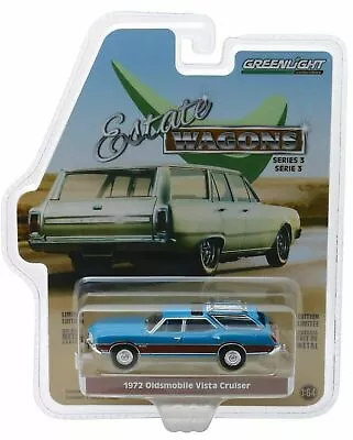 Greenlight 1972 Oldsmobile Vista Cruiser Viking Blue & Wood Grain 1/64 29950 D • $5.95