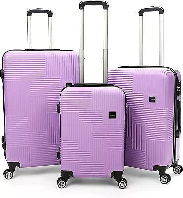 EZPACK Suitcase Set Of 3 Lightweight Carry On Hand Luggage Hard Case  4 Wheel • £43.99