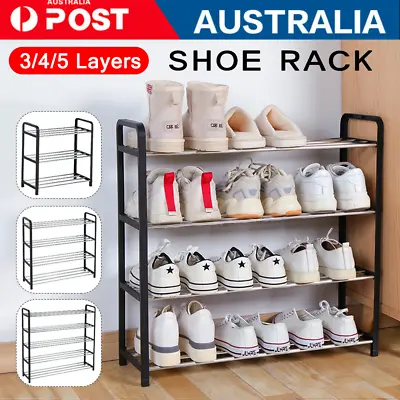 $19.79 • Buy Shoe Rack Storage Organizer Shelf Stand Shelves 3/4/5 Tiers Layers Shoe Storage
