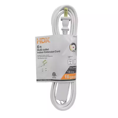 6 Ft. 16/2 Light Duty Indoor Extension Cord White 💥💥 FAST FREE SHIPPING💥💥 • $3.09
