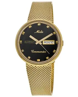 New Mido Commander 1959 Black Dial Gold Steel Men's Watch M8429.3.28.13 • $745