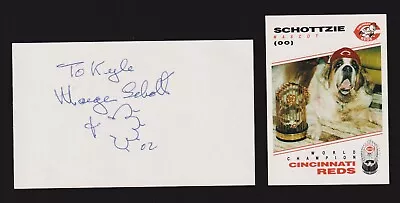 Marge Schott & Schottzie ( Owner ) REDS SIGNED AUTOGRAPH AUTO 3x5 INDEX COA • $45