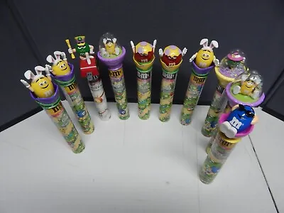 M&M Pastel Easter Candy Tube And Topper Chocolate Collectibles Lot Of 10 Vintage • $41.99