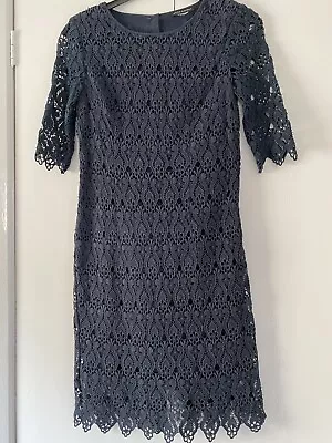 Laura Clement Navy Lace Pencil Dress Size 8 . Worn Once To A Wedding. Perfect • £8