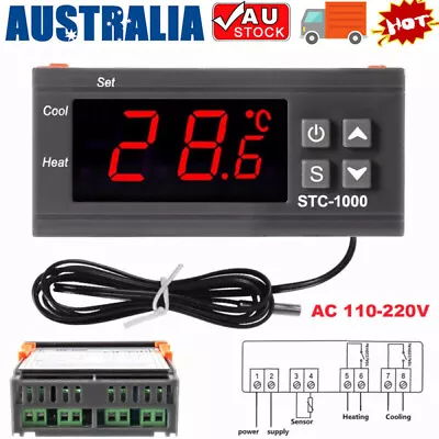 LCD Digital Temperature Thermostat STC-1000 Controller 110-220V Heating Cooling • $13.59
