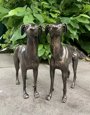 £79.99 • Buy A Pair Of Greyhound Whippet Dog Cast Iron Statue Figure Ornament Sculpture