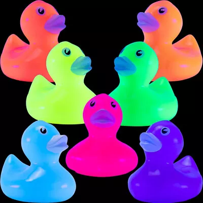 2  Inch Vinyl Fluorescent Black Light Rubber Ducks: RED PINK BLUE And MORE!!! • $1.19