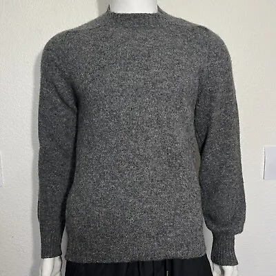 Vtg 🇺🇸 Pendleton Shetland Virgin Wool Sweater Men Sz L Gray Long Sleeve • $49.99