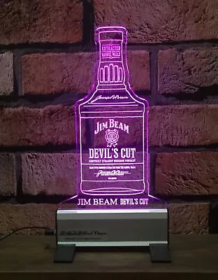 $199 • Buy Jim Beam Devils Cut Bottle LED Sign,Edgelit,Bar,Mancave,Led,Remote Control,Light
