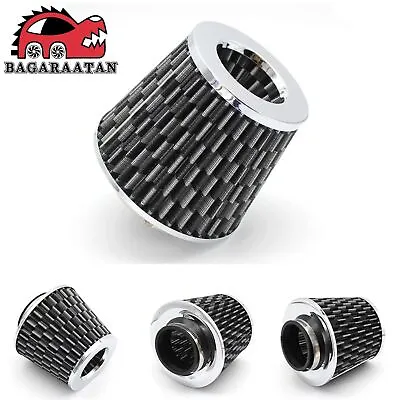 3  76mm Carbon Fiber Inlet Short Ram High Flow Cold Air Intake Dry Filter Cone • $16.50