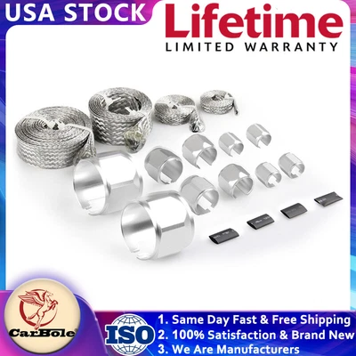 $29.69 • Buy Braided Stainless Steel Vacuum/fuel/radiator/oil Line Dress-up Hose Cover Silver