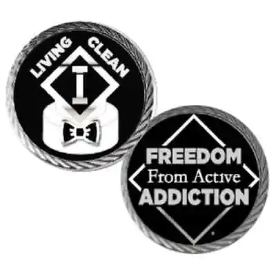 YRS 1-20 Blank 24hr 18mo  NA Anniv Recovery Coin/Medallion / Black And White • $21.99