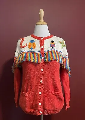 Vintage 90s Cactus Cardigan Sweater Women's Small IB Diffusion Rainbow • $50