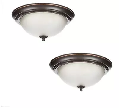 13 In. 2-Light Oil Rubbed Bronze Flush Mount 2-Pack 1000-016-255 • $21.70