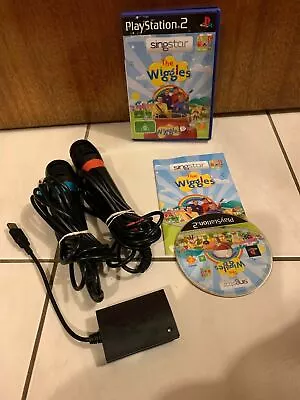 SingStar THE WIGGLES Sony PS2  With 2 Genuine Microphones SingStar USB Converter • $79.99