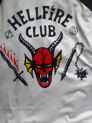 Nwot Stranger Things Hellfire Club Size L Raglan Shirt Netflix  Free Patch Eddie • $10