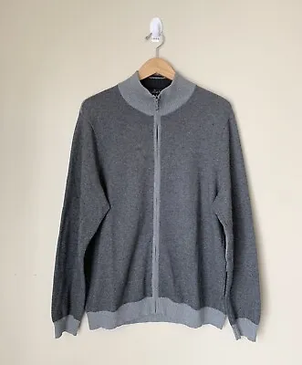 Tommy Bahama Men's Cashmere Blend Full Zip Cardigan Sweater Gray Elbow Patch • $24.99