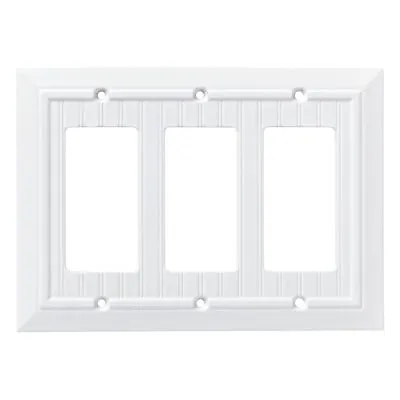 $10 • Buy W35274-PW Pure White Beadboard Triple GFCI Wall Cover Plate
