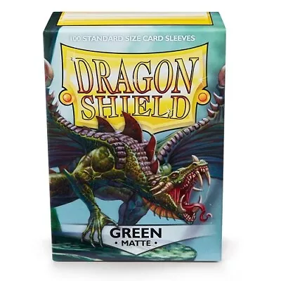 Dragon Shield 100 Standard Deck Protector Sleeves Matte Green AT-11004 MTG TCG • $12.99