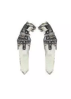 Panther Earrings Art Deco Style 925 Silver English Hallmarks Set With Marcasite • £255.46