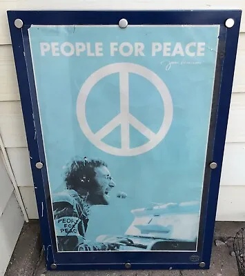 Vintage John Lennon Vinyl Poster 42”x 28” Framed People For Peace Beatles Rock • $100