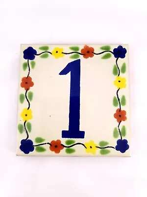 Mexican Talavera House Numbers Ceramic Tile 4.25  X 4.25  Handmade • $3.99