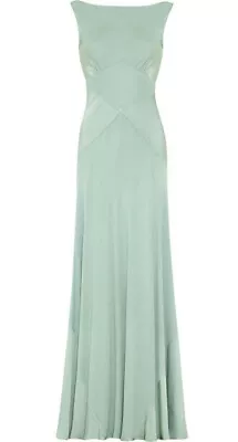 Bnwt Ghost Hollywood Taylor Dusty Green Long Dress Gown Size Large £225 • £61.99