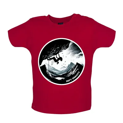 Defy Gravity Rock Climbing - Baby T-Shirt / Babygrow - Climb Climber Love Rocks • £10.95
