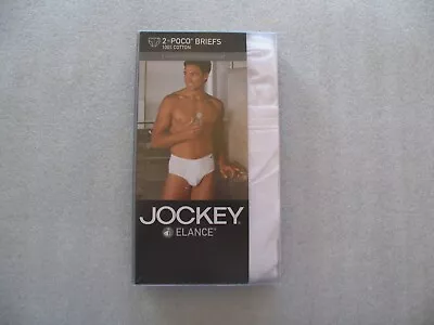 2 Men's Jockey Elance Poco Briefs White Size-medium (32-34)-nip • $25