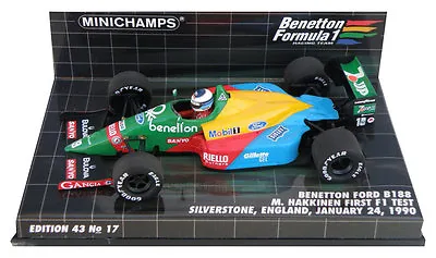 Minichamps Benetton B188 First F1 Test 1990 - Mika Hakkinen 1/43 Scale • $98.64