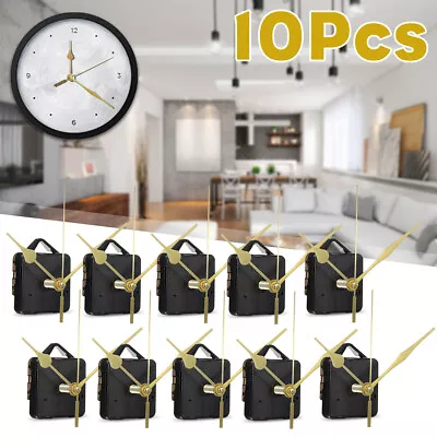 10X Wall Silent Quartz Clock Movement Motor Mechanism Long Spindle Repair Kits • $35.89