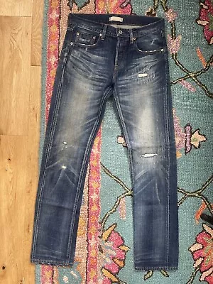 UNIQLO Size W30 L31 Kaihara Distressed Selvedge Slim Jeans Vintage Levis NHBD • £10