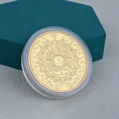 Mayan Commemorative Coin Pyramid Sundial Gold Coin • $12.95