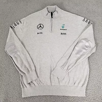 Mercedes AMG Petronas Jacket Mens 2XL Gray Formula One Pullover Jumper XXL • $64