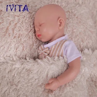 15'' Full Silicone Reborn Baby Doll Eyes Clsoed Handmade Newborn Boy Xmas Gift • $83.40