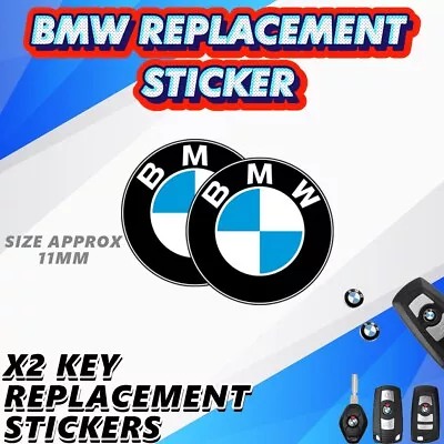 $6.85 • Buy 2x 11MM BMW Remote Key Replacement Decal Fob Logo Badge Emblem STICKERS