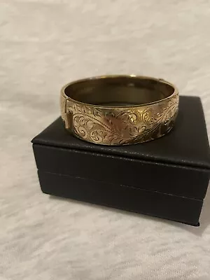 Vintage 1960s-70’s Rolled 9ct Gold Bangle R&W (Patent 897224) Weighs 42g • £250