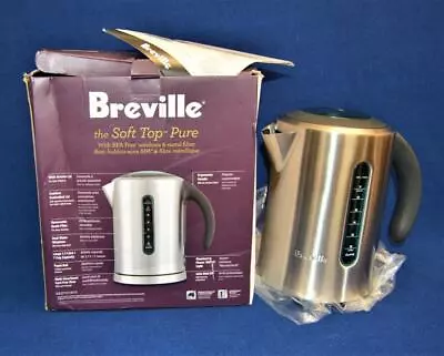 NIB Breville BKE700BSS Soft Top Pure Brushed Stainless Steel 7 Cups Kettle • $131.41