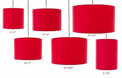 Handmade Red Drum Lampshade 15cm 20cm 25cm 30cm 35cm 40cm 45cm • £19.99