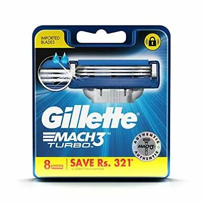 Gillette Mach3 Mach 3 Turbo Men's Shaving Blades For Razor - 8 Cartridges New • $52.99