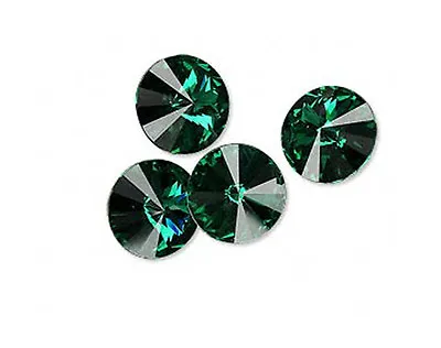 6 Emerald Swarovski Crystal Foiled 1122 Rivoli Stone 12mm • $6.19