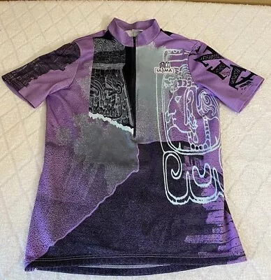 Vintage Ultima Men’s Cycling Jersey Purple With Designs An Back Pockets Size M • $22.99
