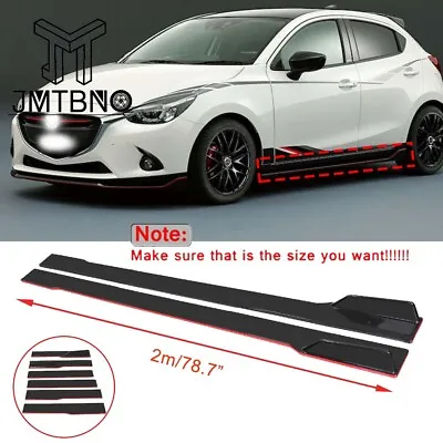 78.7  For Mazda CX-5 3 6 MX-5 Miata CX-3 Black+Red Line Side Skirt Extension Lip • $85.47