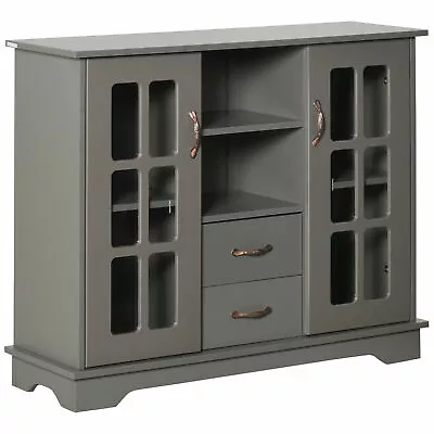 Wooden Buffet Sideboard Kitchen Storage With Doors Open Shelf Bar Coffee Cabinet • $117.51