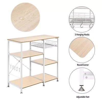 Kitchen Microwave Oven Stand Cart Sturdy Bakers Rack Kitchen Utility Stand • $65.99