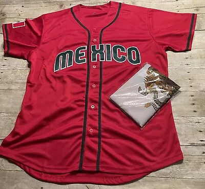 New WBC Fernando Valenzuela Men's Mexico Red Jersey XXL - Includes A 3’X5’ Flag • $42.99