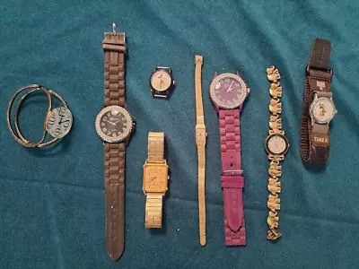 Lot Of Ladies Vtg Watches Mickey And Minnie Mouse Vivani Guildcrest • $15