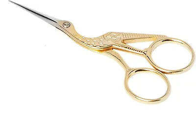 £4.99 • Buy Stork Embroidery Scissors Eyebrow Sewing Knitting Thin Pointed Edge 3.5inches